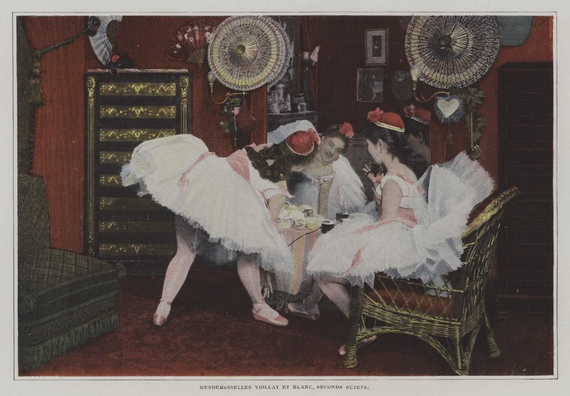 Mademoiselle Viollat en Mademoiselle Blanc, tweede onderwerpen (kleurenfoto) door French Photographer