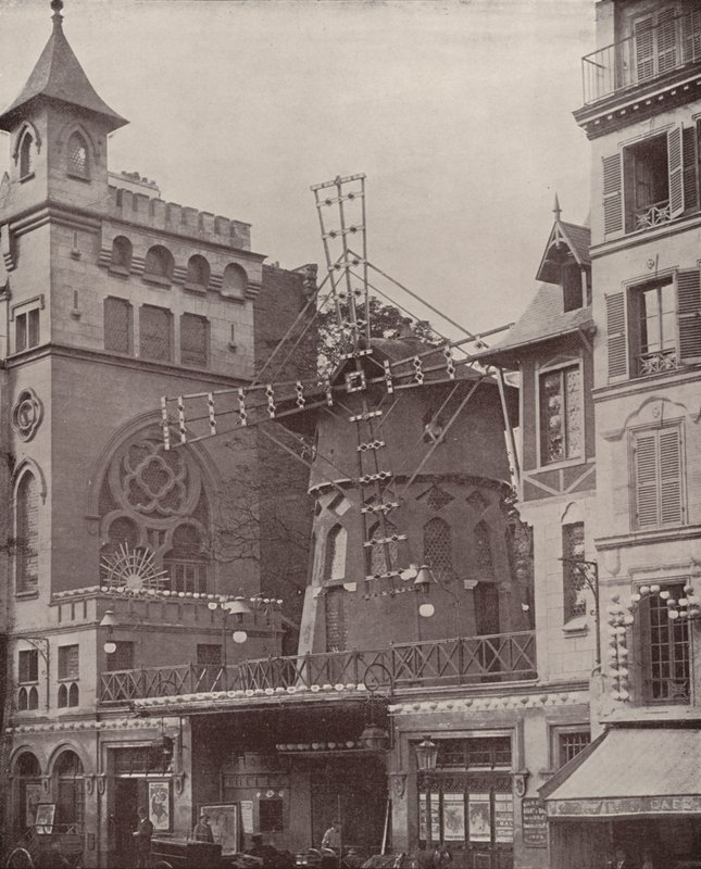 Parijs: Exterieur van de Moulin Rouge door French Photographer