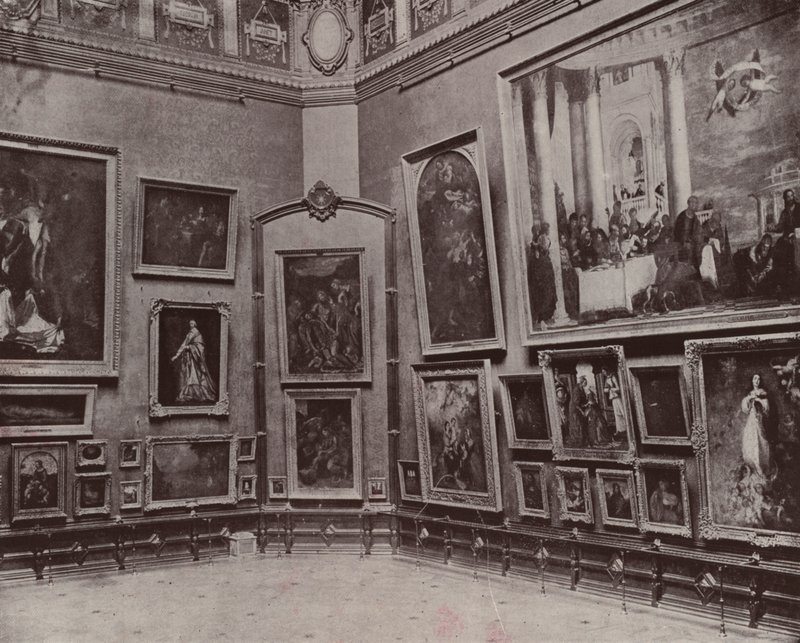 Parijs: De Salon Carré van het Louvre door French Photographer