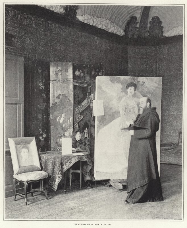 Paul-Albert Besnard in zijn atelier door French Photographer