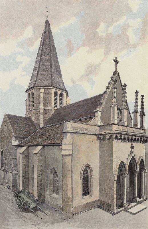 Plombières-les-Dijon, Kerk, Geheel NW door French Photographer