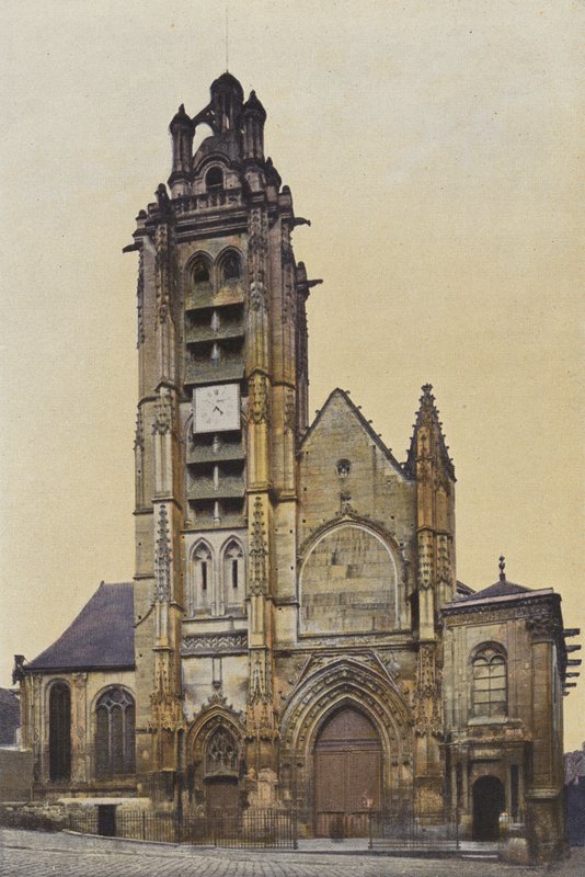 Pontoise, kerk Saint-Maclou, gevel door French Photographer