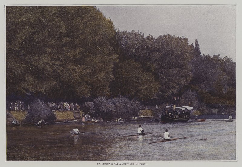 Roeikampioenschap op de rivier de Marne bij Joinville-le-Pont, Frankrijk door French Photographer