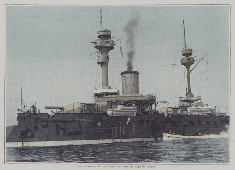Het slagschip Formidable in de haven van Toulon door French Photographer