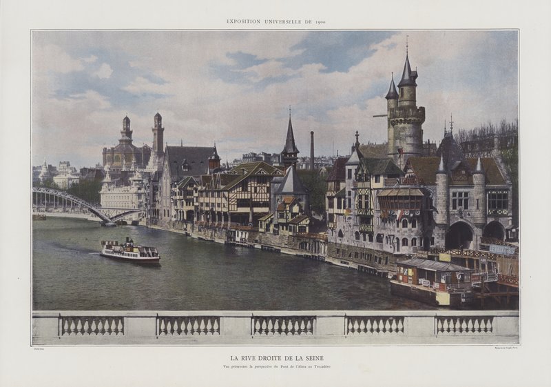 De rechteroever van de Seine tijdens de Exposition Universelle 1900, Parijs door French Photographer