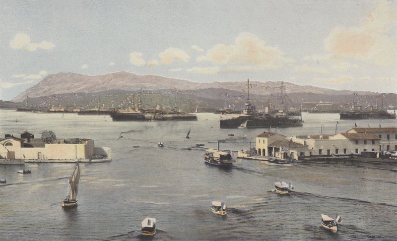 Toulon, Oude Darse en Kleine Rade, Uitzicht vanaf de Kade van Cronstadt door French Photographer