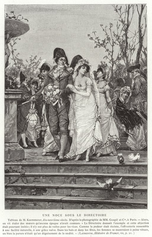 Een bruiloft onder het Directoire, Franse Revolutie, 1795-1799 door French School