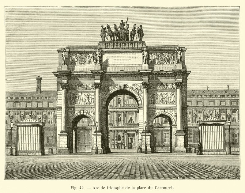 Triomfboog van de Place du Carrousel door French School