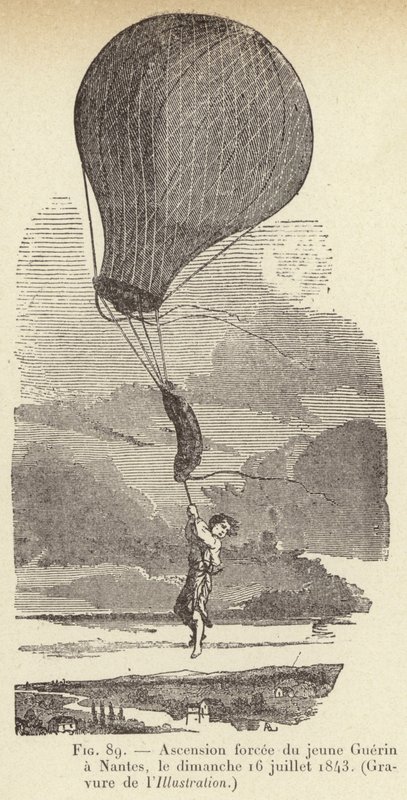 Gedwongen opstijging van de jonge Guerin in Nantes, zondag 16 juli 1843 door French School