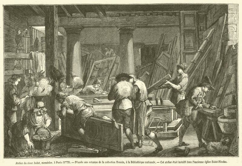 Werkplaats van de heer Jadot, timmerman, in Parijs door French School