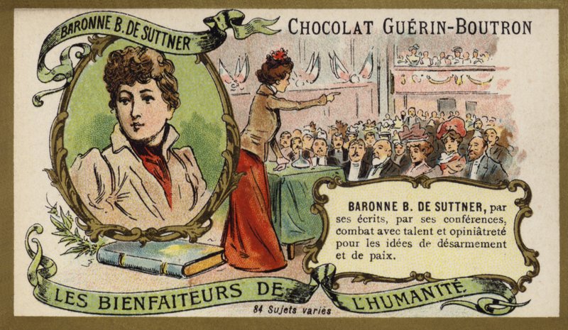Barones Bertha von Suttner, Oostenrijkse romanschrijfster en pacifiste door French School
