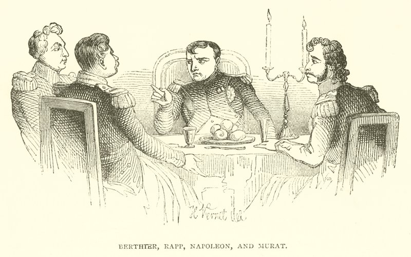 Berthter, Rapp, Napoleon en Murat door French School
