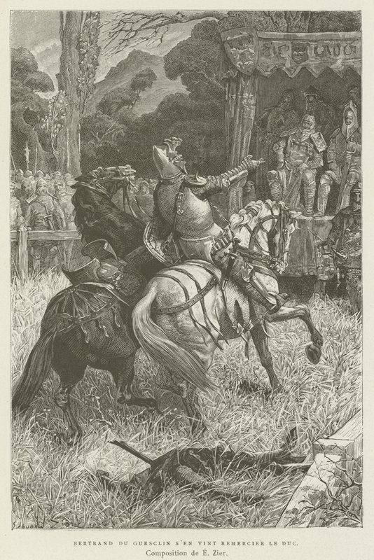 Bertrand du Guesclin kwam de hertog bedanken door French School