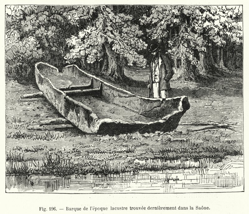 Braque uit het lacustrische tijdperk onlangs gevonden in de Saone (gravure) door French School