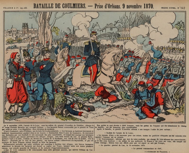 Inname van Orléans door de Fransen na de Slag bij Coulmiers, Frans-Duitse Oorlog, 9 november 1870 door French School