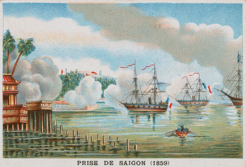 Inname van Saigon door de Fransen, 1859 door French School