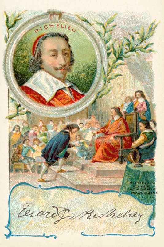 Kardinaal Richelieu sticht de Academie Française door French School