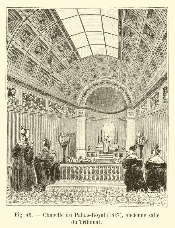 Kapel van het Palais-Royal, 1827, voormalige zaal van het Tribunaat door French School