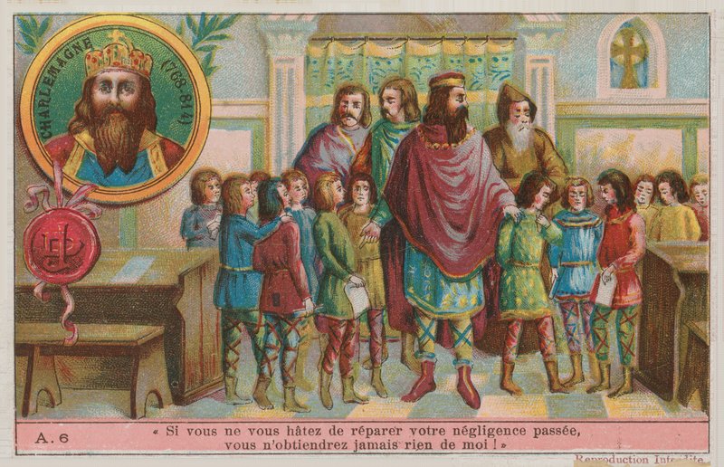 Karel de Grote, stichter van het Karolingische Rijk (768-814) door French School