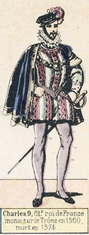 Karel IX, 61e koning van Frankrijk, besteeg de troon in 1560, stierf in 1574 door French School
