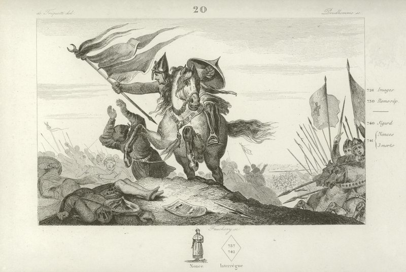Karel Martel bij de Slag bij Tours, 732 door French School