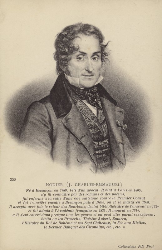 Charles Nodier (1780-1844), Frans schrijver van romans en korte verhalen (litho) door French School