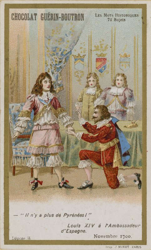 Chocolat Guerin-Boutron handelskaart, Historische Woorden serie door French School