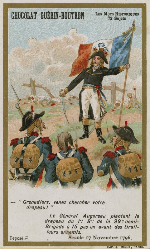 Chocolat Guerin-Boutron handelskaart, Historische Woorden serie door French School