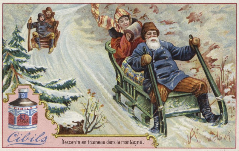 Cibils kaart met sleeën door French School