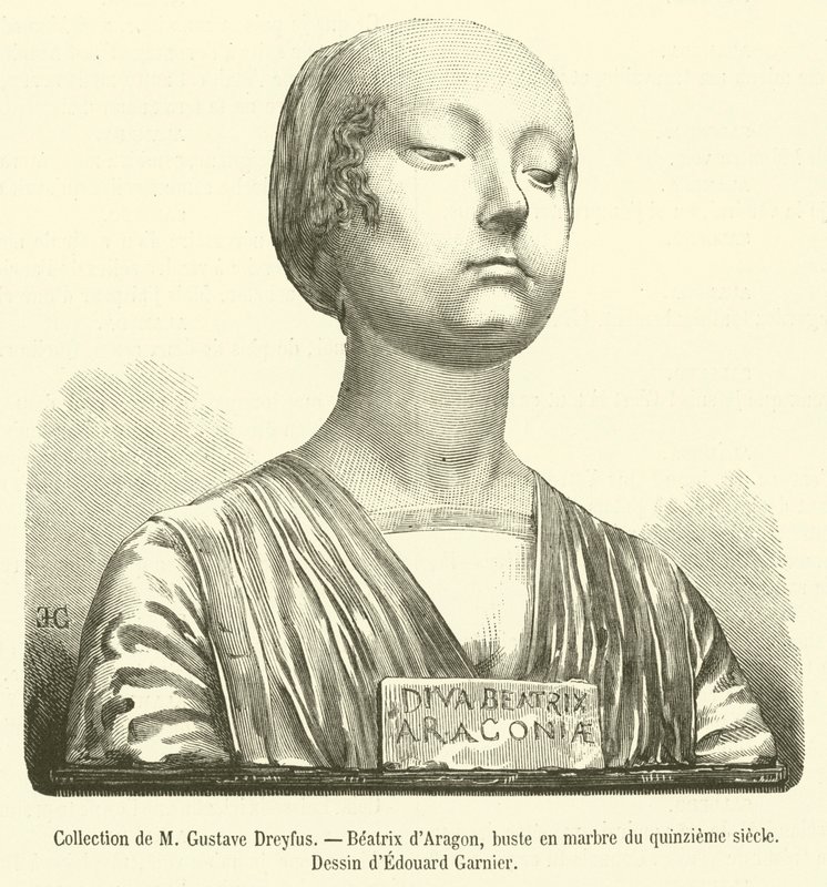 Collectie van M Gustave Dreyfus, Beatrix van Aragon, marmeren buste uit de vijftiende eeuw door French School