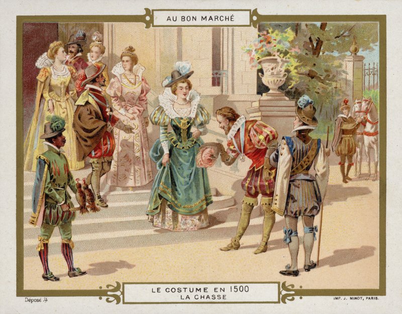 Kostuum in 1500 - jacht door French School
