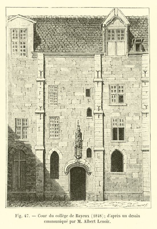 Binnenplaats van het college van Bayeux, 1848; naar een tekening gecommuniceerd door M Albert Lenoir door French School