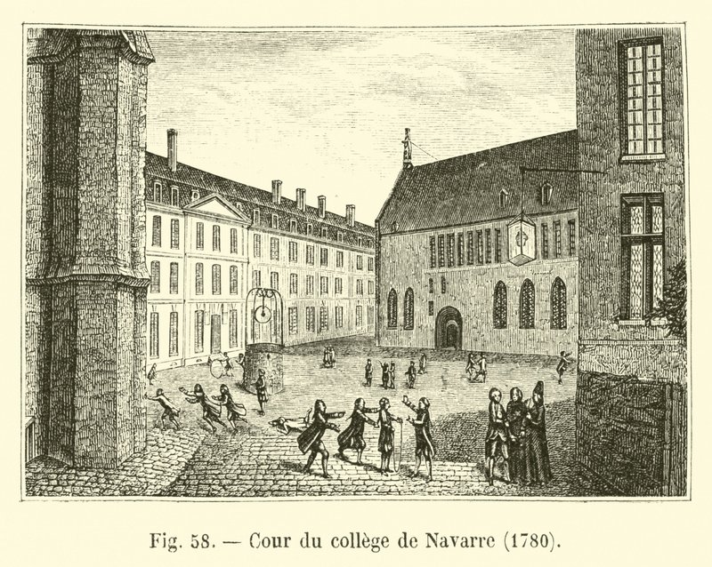Binnenplaats van het college van Navarre, 1780 door French School