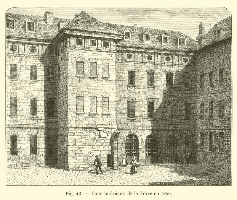 Binnenplaats van de Force in 1840 door French School