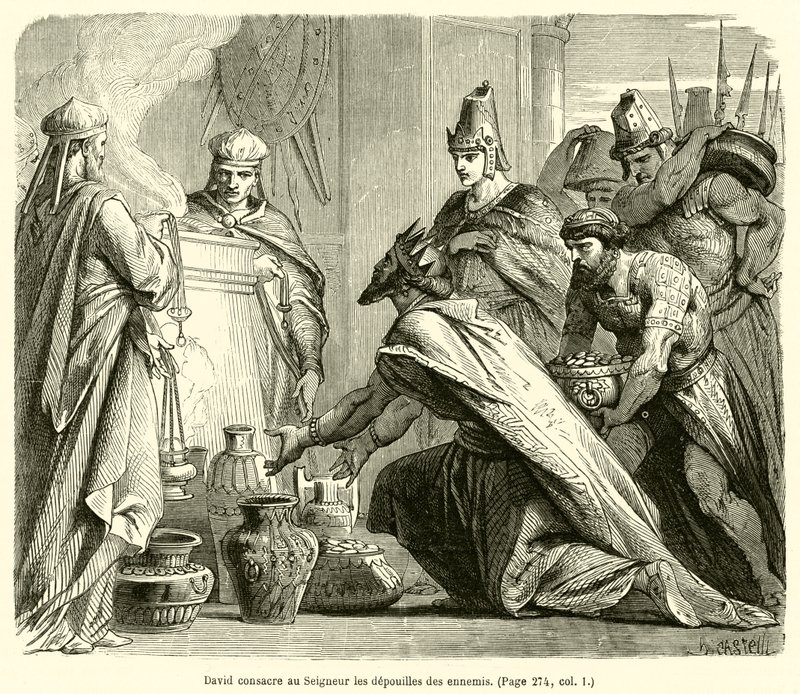 David wijdt de buit van de vijanden aan de Heer door French School