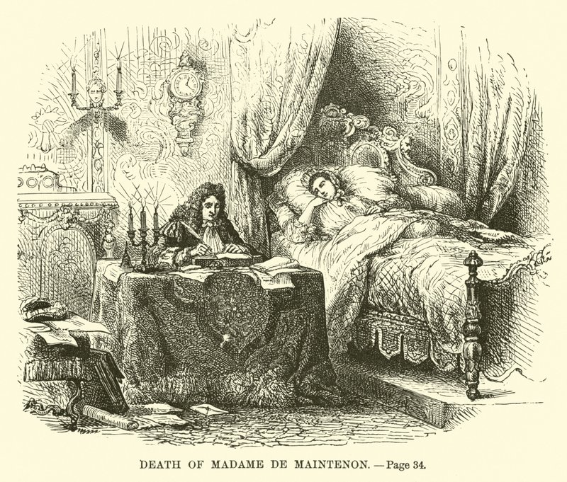 Dood van Madame de Maintenon door French School