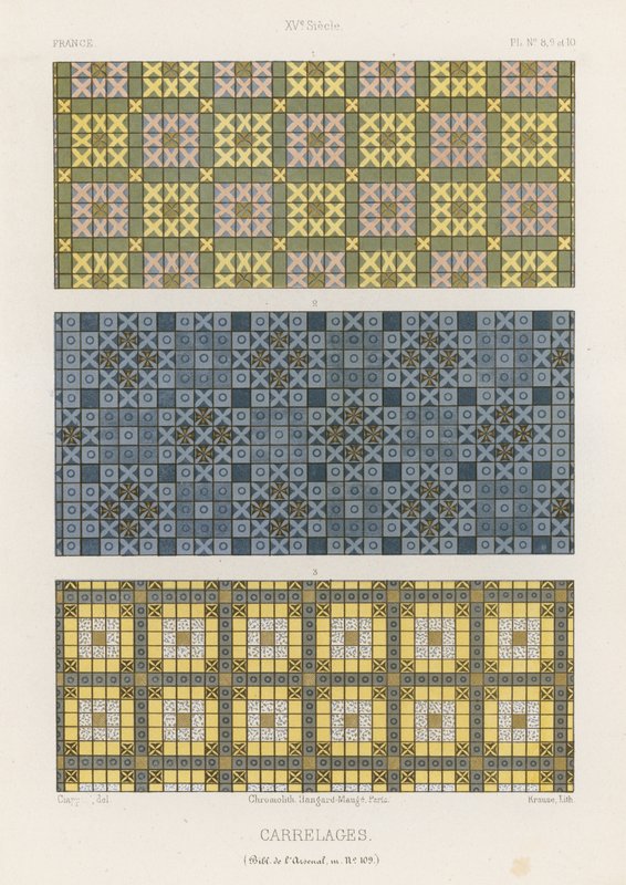 Decoratieve tegels van 15e-eeuws Frankrijk door French School
