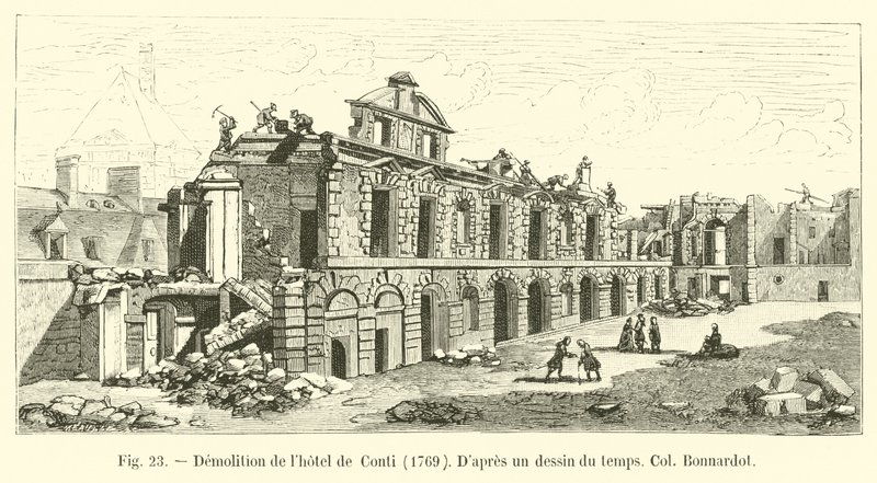 Sloop van het hotel de Conti, 1769, Naar een tekening uit die tijd, Col Bonnardot door French School
