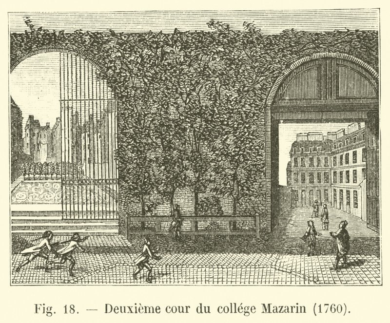 Tweede binnenplaats van het college Mazarin, 1760 door French School