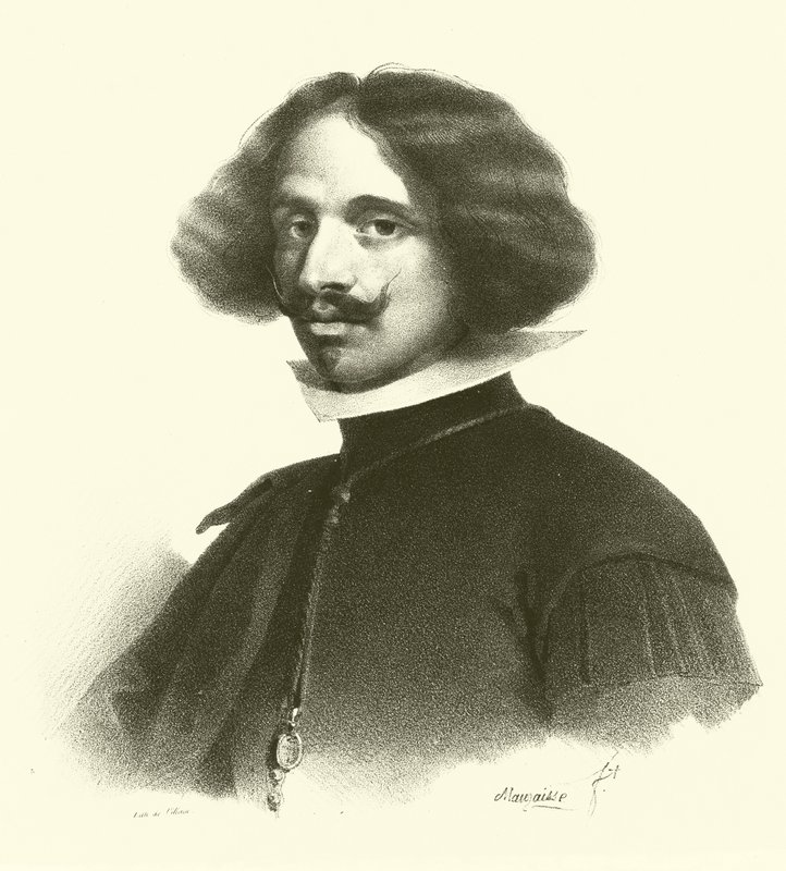 Diego Rodriguez de Silva y Velazquez, portret (gravure) door French School
