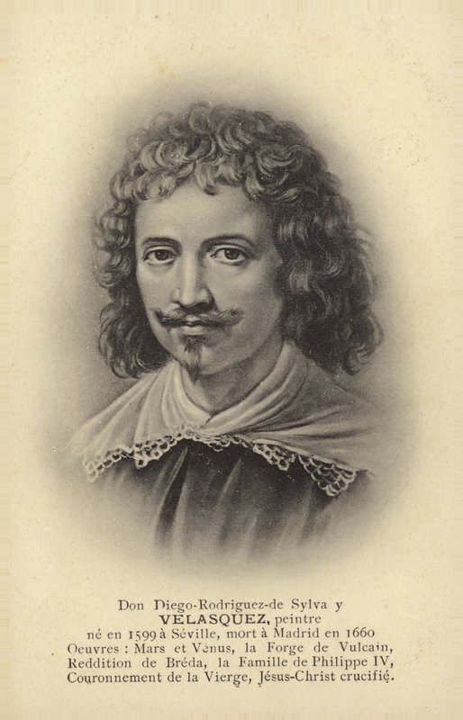 Diego Velasquez, Spaanse schilder (litho) door French School