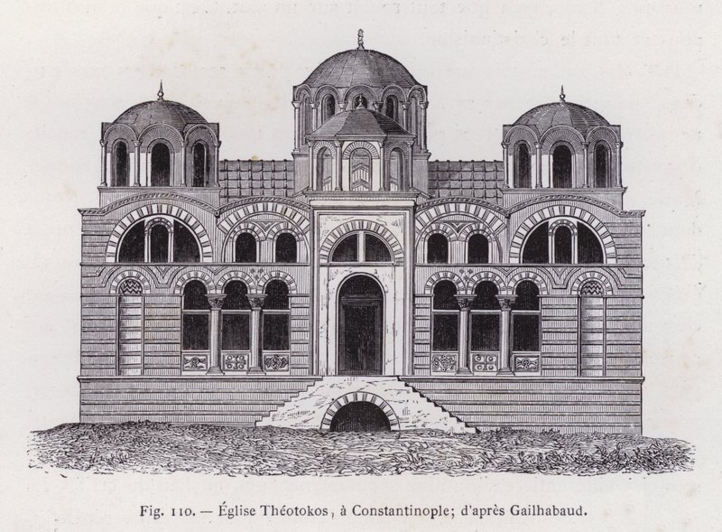 Kerk Theotokos, in Constantinopel; naar Gailhabaud door French School