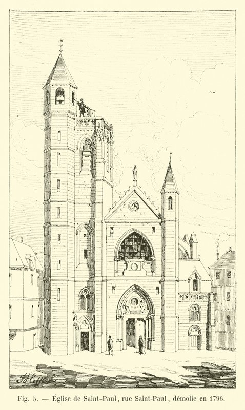 Kerk van Saint-Paul, rue Saint-Paul, gesloopt in 1796 door French School