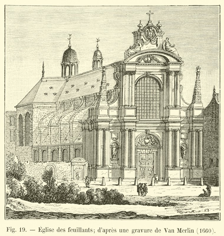 Kerk van de Feuillants; naar een gravure van Van Merlin, 1660 door French School