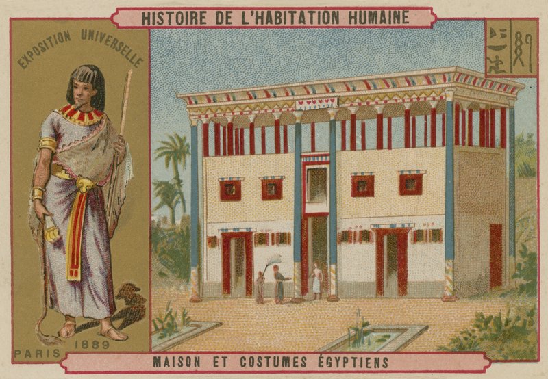 Egyptisch huis en kostuums door French School