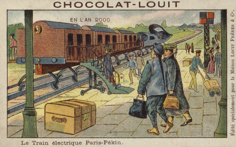 Elektrische trein van Parijs naar Peking in het jaar 2000 door French School