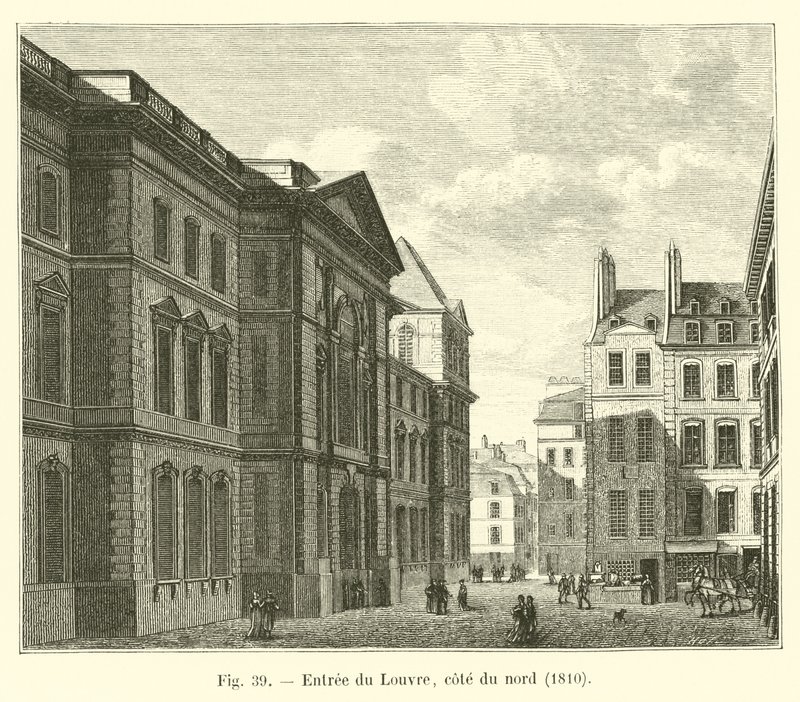 Ingang van het Louvre, noordzijde, 1810 door French School