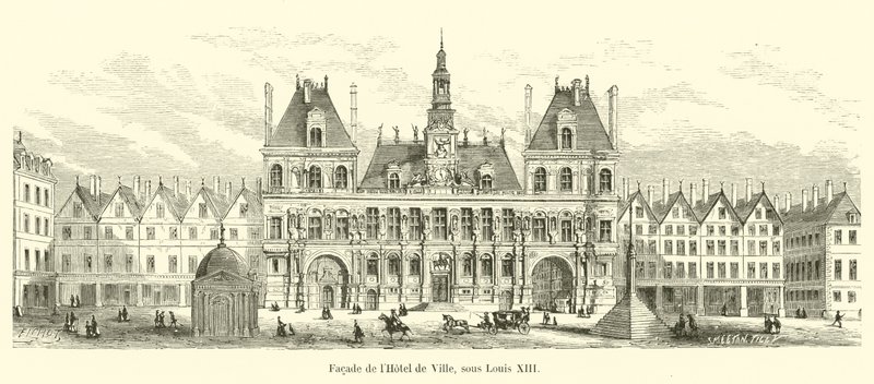 Gevel van het Stadhuis, onder Lodewijk XIII door French School