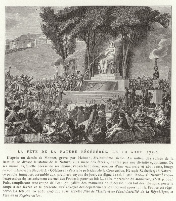 Feest van de Wedergeboorte van de Natuur, Parijs, 10 augustus 1793 door French School