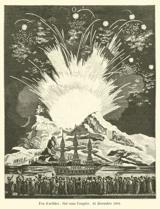 Vuurwerk, afgeschoten onder het keizerrijk, 16 december 1804 door French School